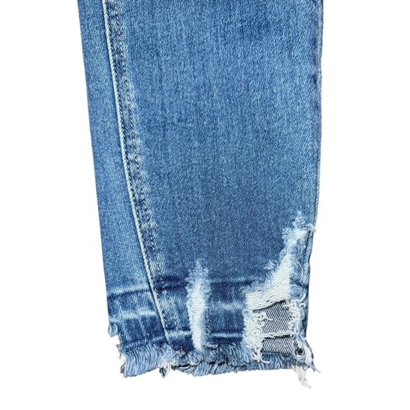 Vervet Womens Size 28 Button Fly Distressed Ripped Ankle Skinny Denim Blue Jeans - Picture 10 of 13